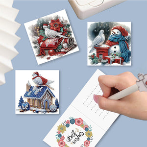 6/12Pcs/Set Cartes de vœux de Noël en diamant