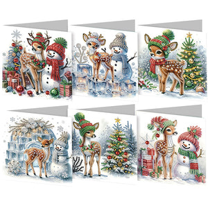 6/12Pcs/Set Cartes de vœux de Noël en diamant