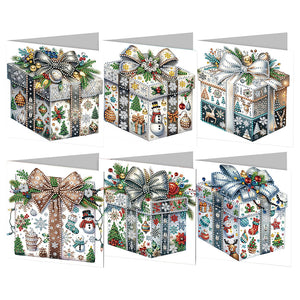 6/12Pcs/Set Cartes de vœux de Noël en diamant