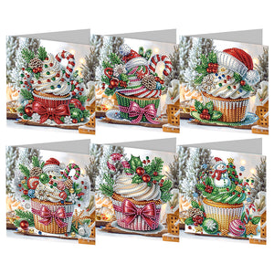 6/12Pcs/Set Cartes de vœux de Noël en diamant