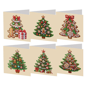 6pcs/ensemble de cartes de vœux diamant de Noël