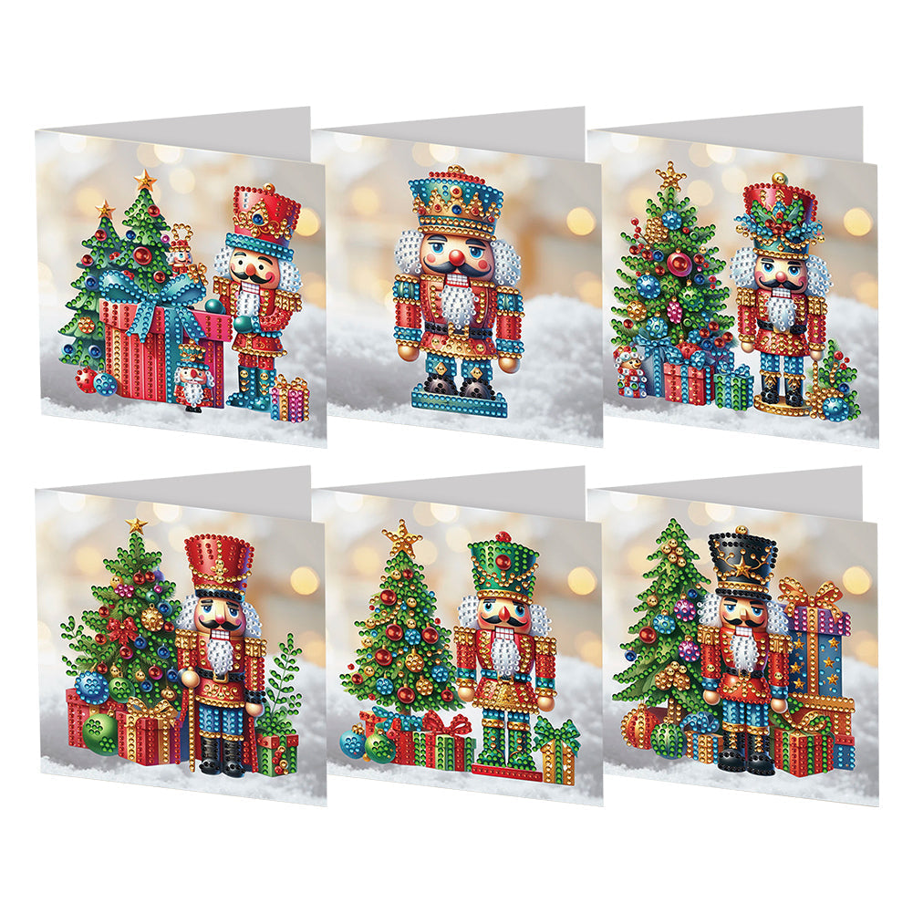 6pcs/ensemble de cartes de vœux diamant de Noël