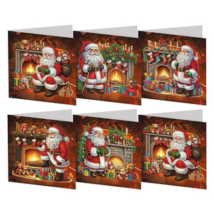 6pcs/ensemble de cartes de vœux diamant de Noël