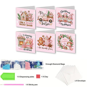 2/6/12Pcs/Set Noël-Diamond Greeting Cards