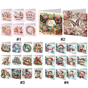 2/6/12Pcs/Set Noël-Diamond Greeting Cards