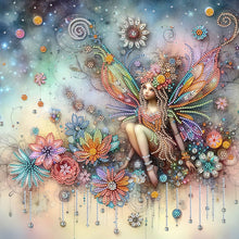 Charger l&#39;image dans la galerie, Flower Fairy-Partial Special Diamond Painting-40x40cm
