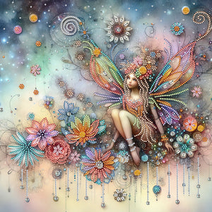 Flower Fairy-Partial Special Diamond Painting-40x40cm