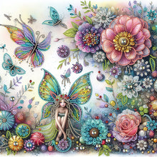 Charger l&#39;image dans la galerie, Flower Fairy-Partial Special Diamond Painting-40x40cm
