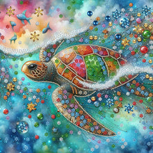 Charger l&#39;image dans la galerie, Tortue de mer-Partial Special Diamond Painting-40x40cm
