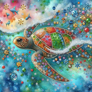 Tortue de mer-Partial Special Diamond Painting-40x40cm