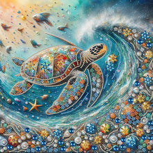 Charger l&#39;image dans la galerie, Tortue de mer-Partial Special Diamond Painting-40x40cm
