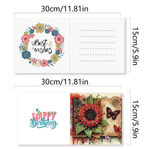 6Pcs/Set Noël-Diamond Greeting Cards