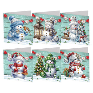 6Pcs/Set Noël-Diamond Greeting Cards