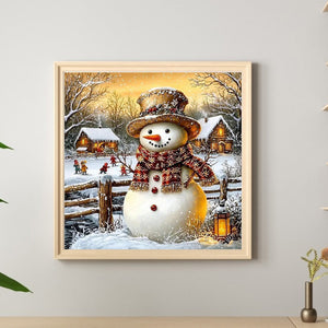 Bonhomme de neige-Full Round Diamond Painting-30x30cm