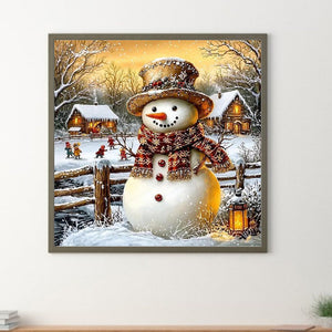 Bonhomme de neige-Full Round Diamond Painting-30x30cm