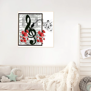 Notes de musique- Rond Diamond painting 35*35