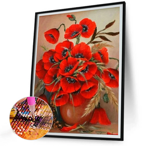 [Multi-Taille en option] Bouquet de coquelicots-Complète Rond/Carré Daimond Painting