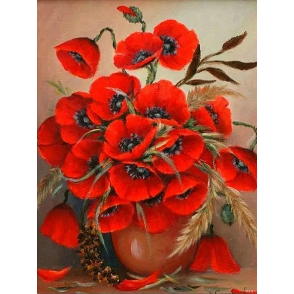 [Multi-Taille en option] Bouquet de coquelicots-Complète Rond/Carré Daimond Painting