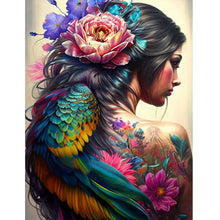 Charger l&#39;image dans la galerie, Personnalité Flower Girl Bird Back-Full Drill Diamond Painting
