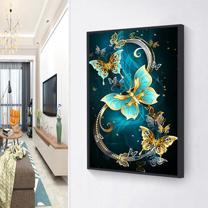 Peinture au diamant rond complet - Papillon