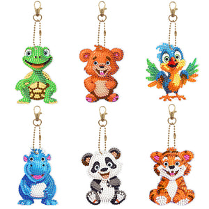 5/6Pcs/Set-Animal-Double Side Drill-Diamond Keychain