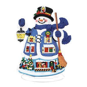 Bonhomme de neige de Noël-Ornement de bureau en diamant à forage simple face