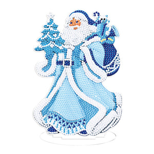 Bonhomme de neige de Noël-Ornement de bureau en diamant à forage simple face