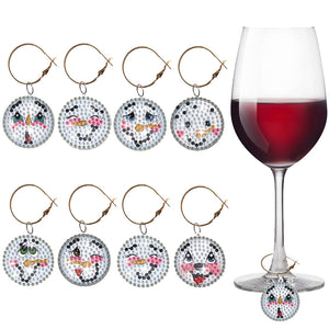 8 pièces/ensemble verre à vin pendentif diamant de noël