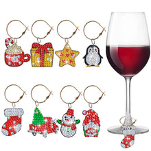 Charger l&#39;image dans la galerie, 8 pièces/ensemble verre à vin pendentif diamant de noël
