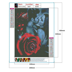 paire de roses-Rond/Carré Diamond painting