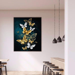 Papillon - Peinture Diamant Rond Complet 30 * 40cm