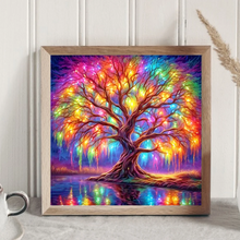 Charger l&#39;image dans la galerie, Vie d&#39;arbre coloré-peinture de diamant ronde complète 30*30CM
