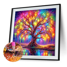 Charger l&#39;image dans la galerie, Vie d&#39;arbre coloré-peinture de diamant ronde complète 30*30CM
