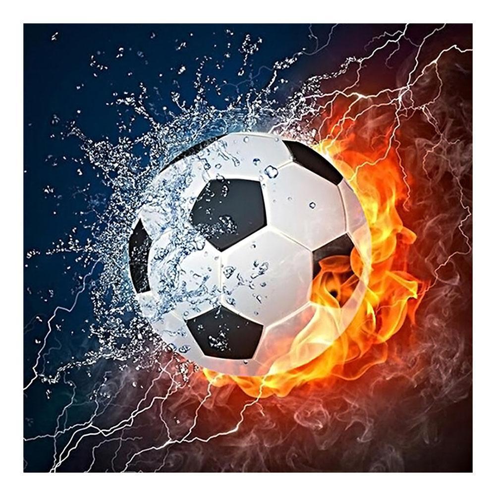 Football - diamant rond complet - 30x30cm