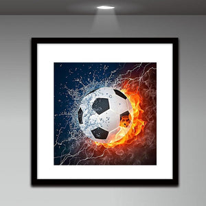 Football - diamant rond complet - 30x30cm