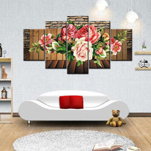 Charger l&#39;image dans la galerie, 5pcs/set flower - peinture en diamant ronde - 95x45cm
