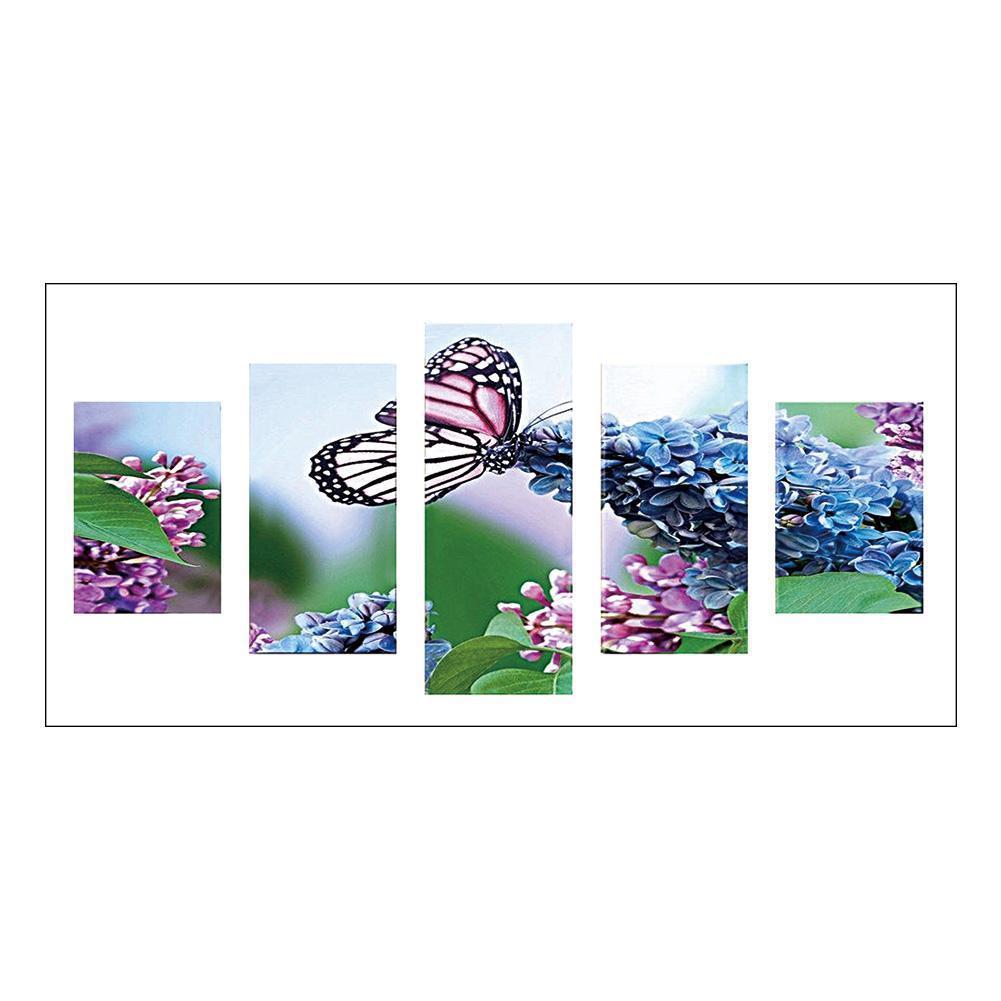 5pcs/fleurs de papillon set - peinture complète de diamant - 95x45cm