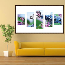 Charger l&#39;image dans la galerie, 5pcs/fleurs de papillon set - peinture complète de diamant - 95x45cm
