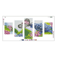 Charger l&#39;image dans la galerie, 5pcs/fleurs de papillon set - peinture complète de diamant - 95x45cm
