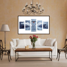 Charger l&#39;image dans la galerie, 5pcs/set swan - peinture en diamant ronde - 95x45cm
