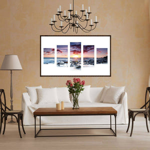 Coucher de soleil 5 - photos - diamant rond complet - 95x45cm