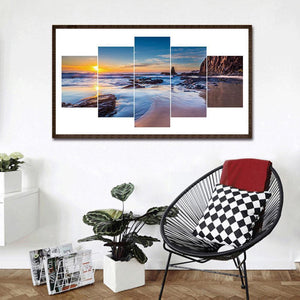 5pcs/set coucher du soleil - peinture complète en diamant - 95x45cm