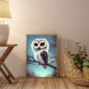 hibou- de diamant rond complet de paon 30 * 40CM