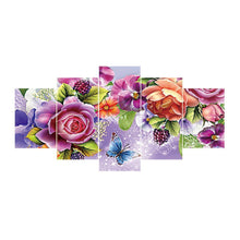 Charger l&#39;image dans la galerie, 5pcs/fleurs de papillon set - peinture complète de diamant - 95x45cm
