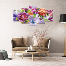 Charger l&#39;image dans la galerie, 5pcs/fleurs de papillon set - peinture complète de diamant - 95x45cm
