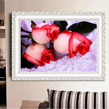 Charger l&#39;image dans la galerie, Rose - peinture en diamant complet - 30x40cm
