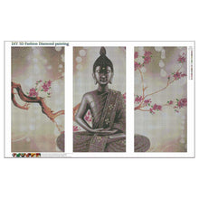 Charger l&#39;image dans la galerie, 3pcs/set buddha - peinture en diamant ronde - 90x55cm
