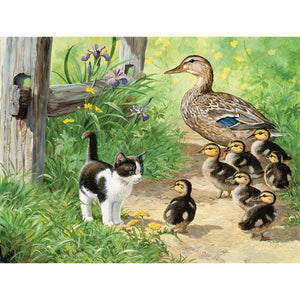 Canards de chat de village - diamant rond complet - 40x30cm