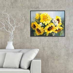 Tournesol - peinture en diamant complet - 40x30cm