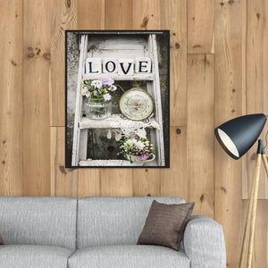 LOVE - diamant rond complet - 40x30cm